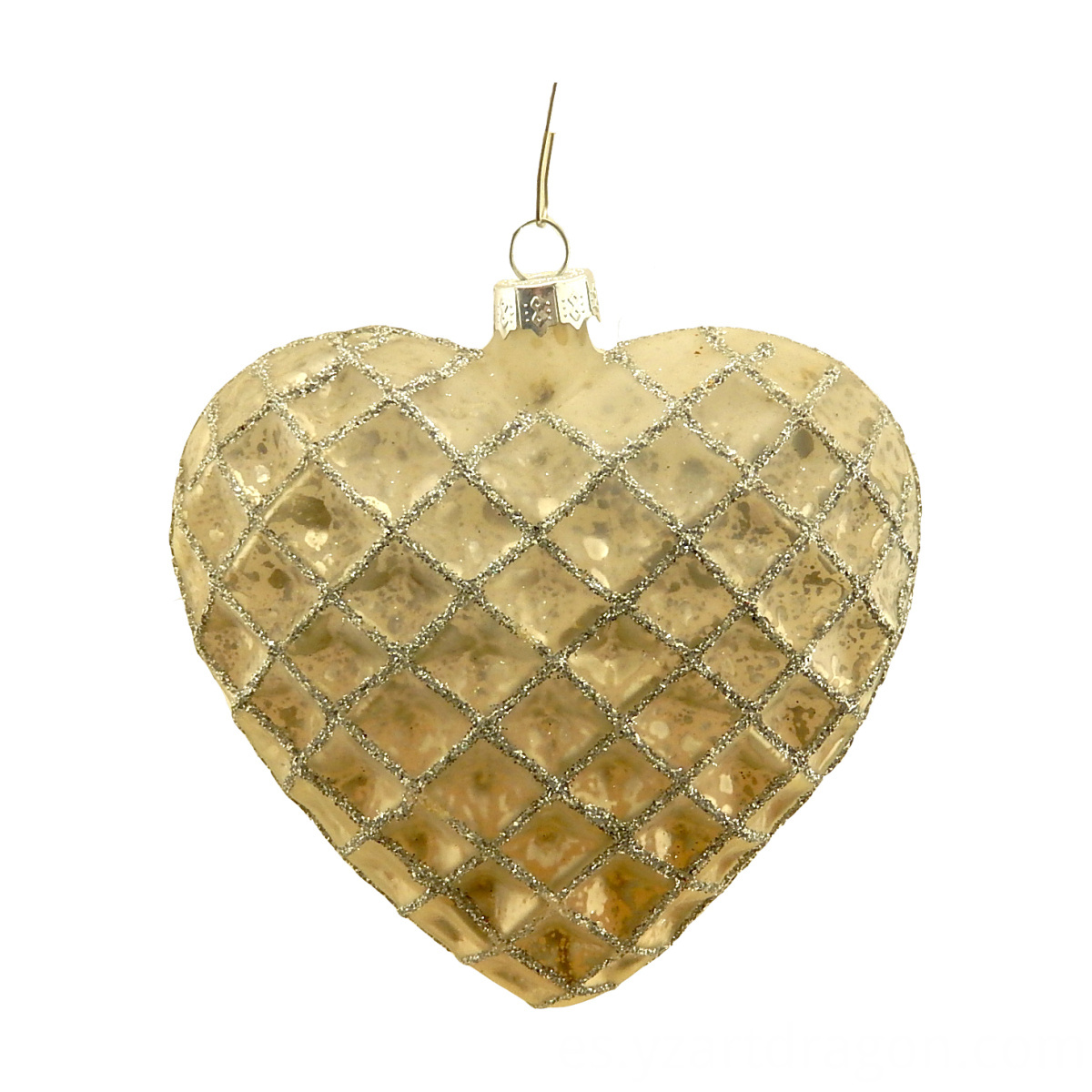Adornos colgantes de cristal en forma de corazón amarillo de San Valentín y Navidad